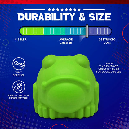 Bull Frog Dog Chew Toy & Treat Dispenser