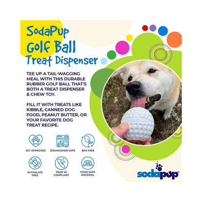 Golf Ball PUP-X Rubber eDispenser Treat Dispenser & Enrichment Toy