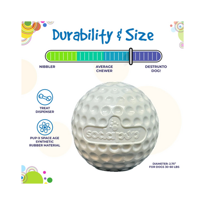 Golf Ball PUP-X Rubber eDispenser Treat Dispenser & Enrichment Toy